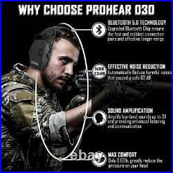030 Upgraded Bluetooth Electronic Shooting Hearing Protection Muffs Black-gel