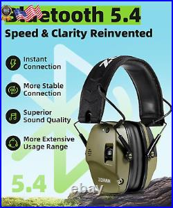 035 Bluetooth 5.4 Shooting Ear Protection Earmuff Active Noise Army Green NEW