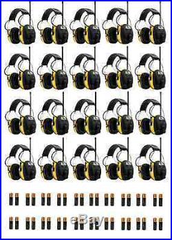 (20) Pack WORKTUNES Digital AM FM MP3 HEADPHONES Hearing PROTECTION with Batteries
