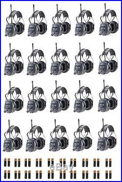 (20) Pack WORKTUNES Digital AM FM MP3 HEADPHONES Hearing PROTECTION with Batteries