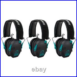 3-Pack Slim Electronic Shooting Muffs Teal Noise Reduction Safety Ear Protection