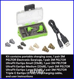3M Peltor EEP-100 Electronic Ear Plug Green 8.5 Oz. Weight NEW
