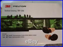 3M Peltor TEP-200 Tactical Electronic Earplugs Amplified + Noise Protection 23db
