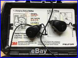 3m Peltor TEP 100 Electronic Ear Plugs Gently Used Complete Kit With Charger