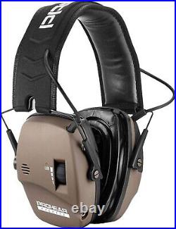 5x Sound Amplification Earmuffs for Enhanced Shooting Experience Brown