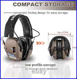 5x Sound Amplification Earmuffs for Enhanced Shooting Experience Brown