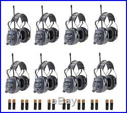 (8) Pack WORKTUNES Digital AM FM MP3 HEADPHONES Hearing PROTECTION with Batteries