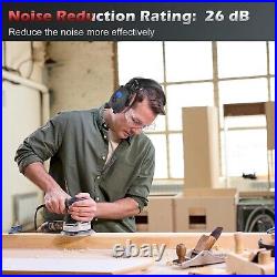 Adjustable Bluetooth Ear Protection with 26dB NRR for Construction & Lawn Care