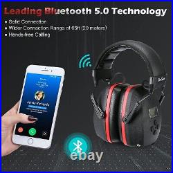 Adjustable Bluetooth Ear Protection with 26dB NRR for Construction & Lawn Care