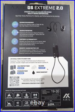 Axil GS Extreme 2.0 Tactical Audio Protection Bluetooth Earbuds-Black NEW IN BOX