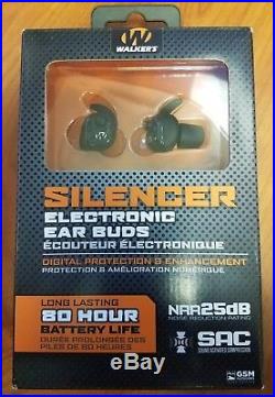 BRAND NEW IN BOX Walker's Silencer Electronic Ear Buds 25 Decibels GWP-SLCR SAC