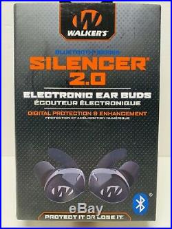 BRAND NEW Walker's Silencer 2.0 Bluetooth Rechargeable Ear Bud Set #GWP-SLCR2-BT
