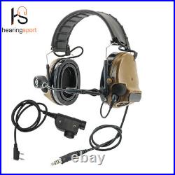 COMTA V Headband Detachable Outdoor Hearing Protection Tactical Headphones + PTT