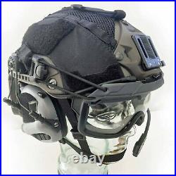 Custom Low Viz Maritime Tactical Bump Helmet + Electronic Earmuffs + ANSI Goggle