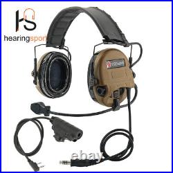 Electronic Tactical Headphones Silicone Earmuffs Hearing Protection + PTT