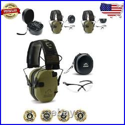 Ergonomic Razor Slim Electronic Muffs & Sport Glasses Hearing Protection Set