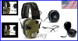 Ergonomic Razor Slim Electronic Muffs & Sport Glasses Hearing Protection Set