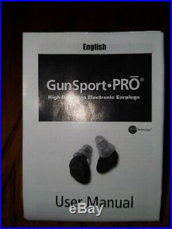 Etymotic Gun Sport Pro Earplugs, Electronic Hearing Protection, Open Box