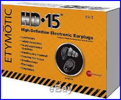 Etymotic HD15 High Definition Electronic Earplugs Industrial Hearing Protection