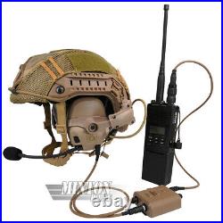 FCS AMP Tactical Military Noise Reduction Communication Headset & V20 V60 PTT