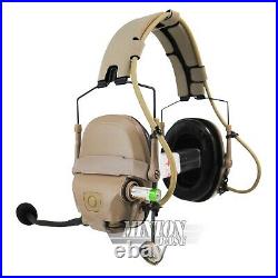 FCS AMP Tactical Military Noise Reduction Communication Headset & V20 V60 PTT