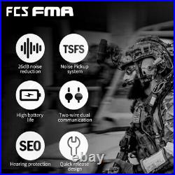 FMA FCS AMP Tactical Headset Communication Noise Reduction V60 PTT Military Gear