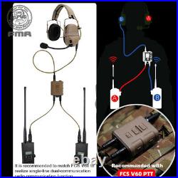 FMA FCS AMP Tactical Headset Communication Noise Reduction V60 PTT Upgraded Gear