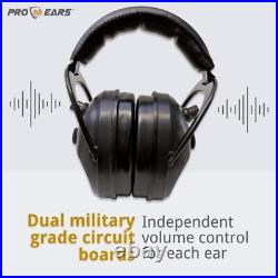 Gold II 26 Ear Muffs, NRR 26, Military Grade Electronic Hearing Protection wi