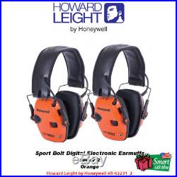 Howard Leight 2 Impact Sport Bolt Digital Electronic Earmuffs, Orange #R-02231 2