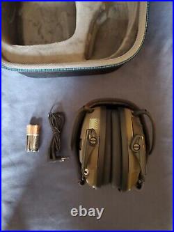 Howard Leight Impact Sport Shooters Electronic Earmuffs with carrying case glasses