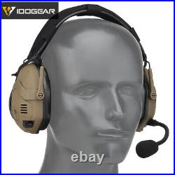 IDOGEAR Electronic Tactical Headset Bluetooth Ear Muffs For Helmet Noice Reduct