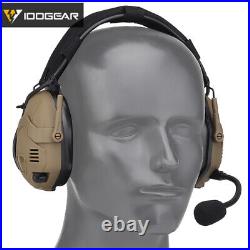 IDOGEAR Electronic Tactical Headset Bluetooth Ear Muffs For Helmet Noice Reducti