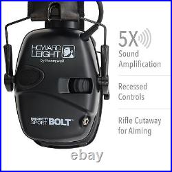 Impact Sport Bolt Digital Electronic Shooting Earmuff, Black