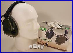 MSA SORDIN Supreme Pro Neckband Headset Hearing Protection Green Ear Cups #76302