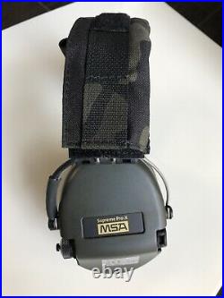 MSA Supreme Pro-X, with custom One Shot brand headband cover & Gel Ear seals