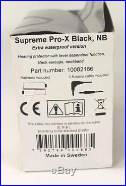 MSA Waterproof Supreme Pro-X Hearing Protection Ear Pro Black Headset SORDIN