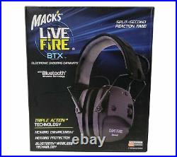 Mack's Live Fire BTX Electronic Shooting Earmuffs with Bluetooth (Black) #4200