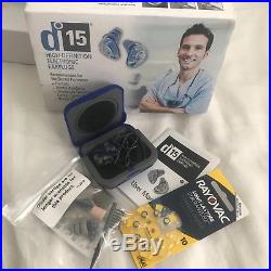 NEW DI-15 Electronic ear plugs with spare batteries and all accessories