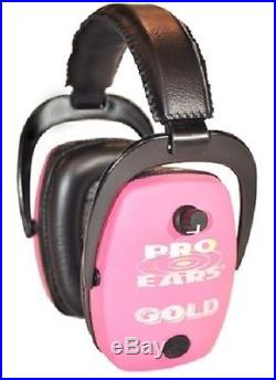 NEW Pro Ears GS-DPS-P PINK Pro Slim Gold NRR 28 Protective Electronic Ear Muffs