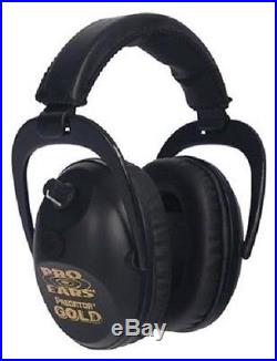 NEW Pro Ears GS-P300-B BLACK Predator Gold NRR 26 Electronic Ear Muffs