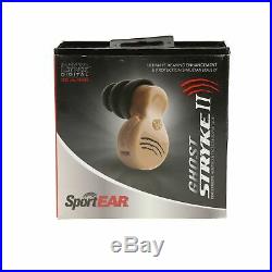 NEW SportEar Ghost Stryke II Electronic Ear Plugs Hearing Protection Tan