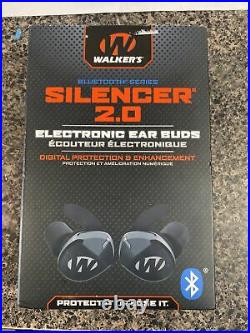 NEW Walker's Silencer 2.0 Bluetooth Rechargeable Ear Buds GWP-SLCR2-BT 21E