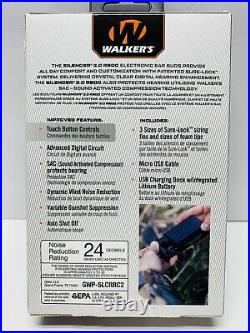 NEW Walkers GWP-SLCRRC2 Silencer 2.0 Rechargeable 24 DB Black Ear Muffs R600