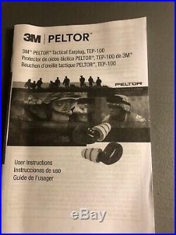 New! 3M Peltor TEP-100 Rechargeable Tactical Digital Earplug Set Army Grade