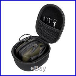 Noise Reduction Sound Amplification Electronic Safety Ear Muffs & Case-Green-01+
