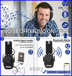 PROHEAR 030 Bluetooth 5.0 Electronic Shooting Ear Protection Large, Black