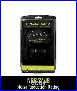 Peltor Sport Tactical Earmuff Black NRR 24 Noise Reduction Rating 24 dB New