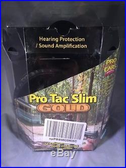 Pro Ears PRO-TAC SLIM GOLD NRR 28 Mil-Spec Electronic Ear Muffs, Black, GS-PTS-B