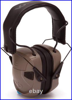 Pyramex Electronic Earmuff AMP BT with Bluetooth 26db Shoot Hearing Protection TAN
