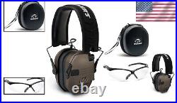 Razor Slim Electronic Muffs Bundle with Hearing Protection & Shooting Glasses